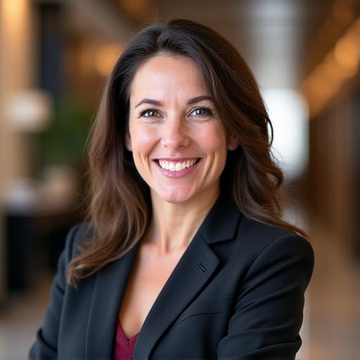 Elena García, directora del Hotel Urbano Madrid, sonriendo en el lobby del hotel.